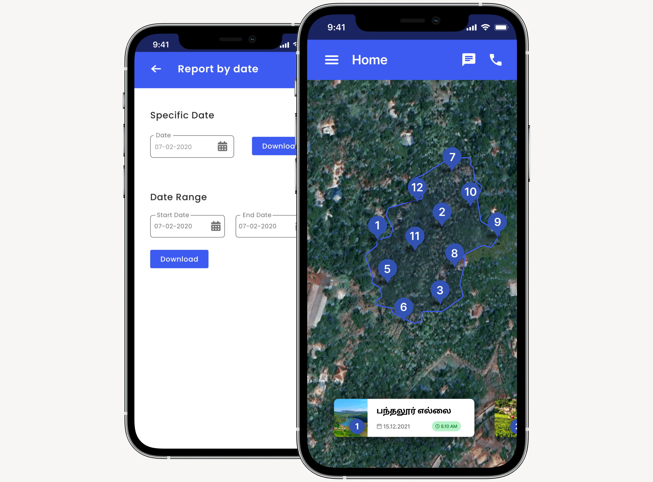The thumbnail is a graphical user interface for the Yaanai app consisting of map screen and data downloading screen inside a iPhone mockup.
