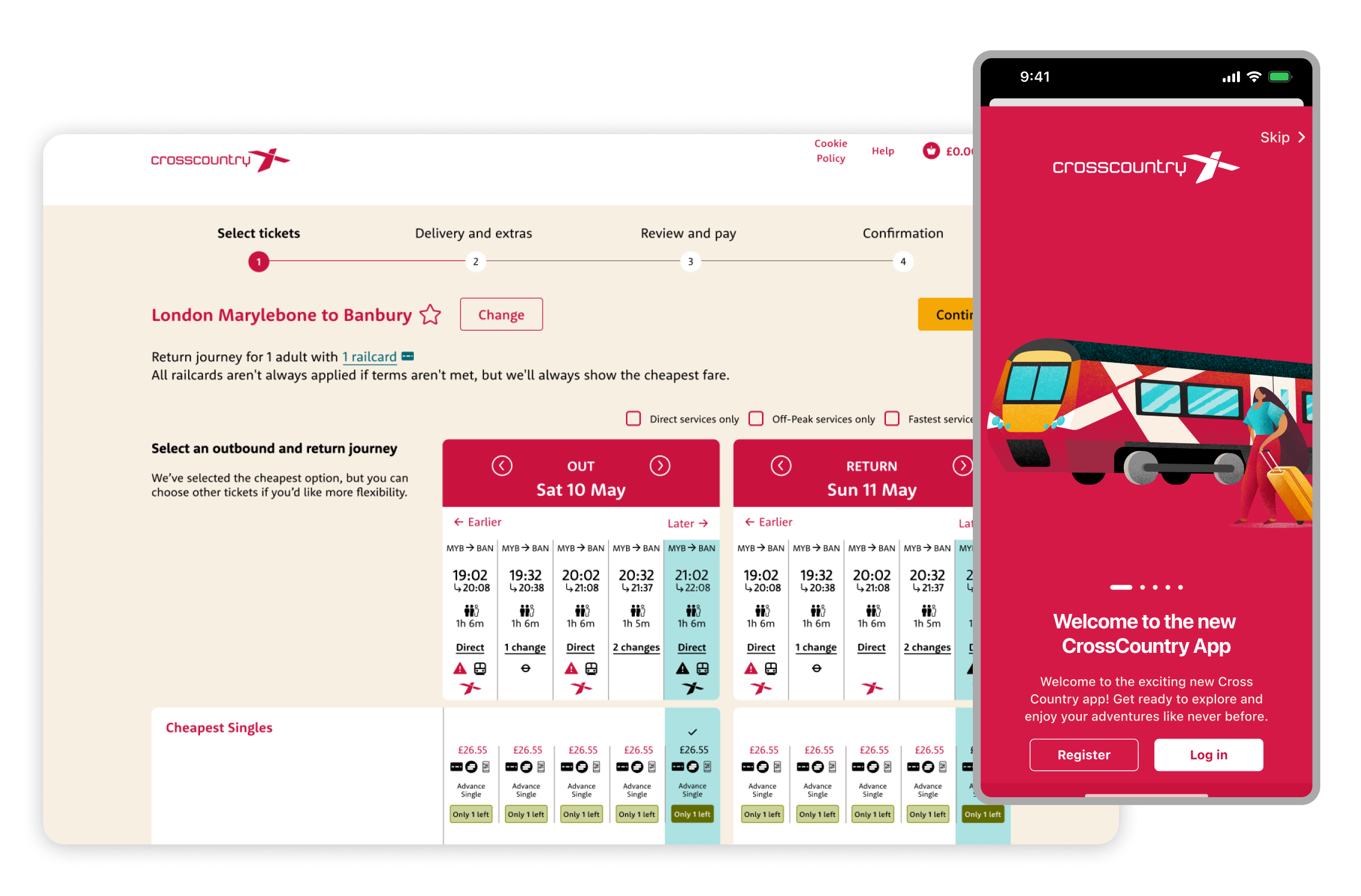 Arriva UK rail booking platform across multiple devices